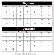 Here you can download free printable june 2020 calendar templates in either jpg or pdf format for absolutely free. May And June 2020 Calendar Printable