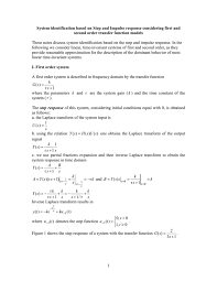 System Identification First Order Systems