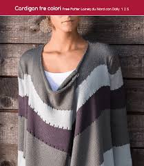 / tutorial di maglia con foto e spiegazioni per fare un originale gilet ai ferri in lana. Schema Cardigan Tre Colori