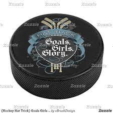 Hockey Hat Trick Goals Girls Glory Hockey Puck Zazzle Com Hockey Hats Hockey Kids Hockey Puck