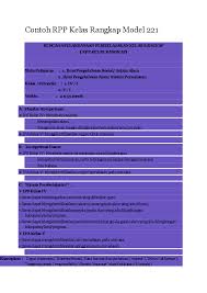 Rpp kelas rangkap model 221 kurikulum 2013. Doc Contoh Rpp Kelas Rangkap Model 221 Ipa Kelas V Mengidentifikasikan Organ Pernafasan Pada Manusia Ips Kelas Iv Sd Negeri Padureso Academia Edu
