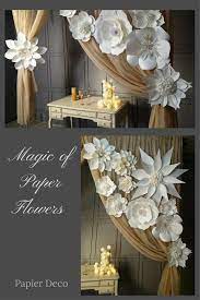Large Paper Flowers Giant Flowers Paper Flower Backdrop Wedding Decorations Wedding Backdrop Decorative Wedding Bloom Large Flowers Decor In 2021 Paper Flower Backdrop Wedding Flower Backdrop Wedding White Paper Flowers