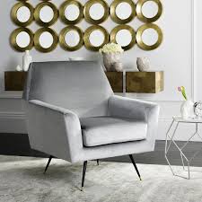 Fox6270b Accent Chairs Furniture By Safavieh Mid Century Accent Chair Light Grey Accent Chair Grey Accent Chair