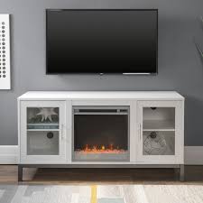 White wood fireplace tv stand. Manor Park Modern Fireplace Tv Stand For Tvs Up To 58 White Walmart Com Walmart Com