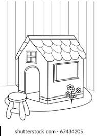 Print this rainbow coloring page free in pdf format. Line Art Illustration Playhouse Coloring Page Stock Vector Royalty Free 67434205