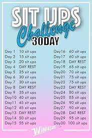 Sit Ups Challenge 30 Day Workout Challenge Beginner Sit Up Challenge Workout For Beginners