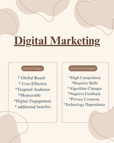 Digital Marketing Pros and Cons 📊 | Discover the advantages and challenges of digital marketing—from global reach and cost-effective campaigns to high competition and data complexity. Learn how to optimize your strategy