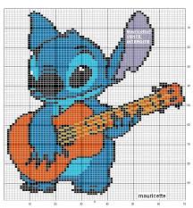 Stitch Guitar Disney Cross Stitch Cross Stitch Embroidery Cross Stitch Patterns