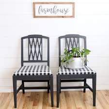modern farmhouse gingham chairs a