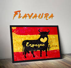 Affiche Poster Illustree Du Drapeau De L Espagne Affiches Illustrations Posters Par Flavaura Drapeau Espagne Drapeaux Du Monde Espagne