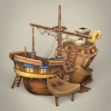 Game Ready Fantasy Ship 3d Model Max C4d Obj 3ds Fbx Lwo Stl Fantasy Games 3d Model