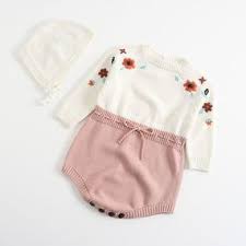 Angou Baby Knitting Ha Yi Pure Handmade Embroidery Uniform Dress Female Baby Triangular Climbing Baby Outfits Newborn Toddler Girl Outfits Knitted Baby Clothes