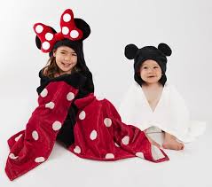 Mickey mouse cotton hooded black towel. Disney Minnie Mouse Kid Hooded Towel Pottery Barn Kids
