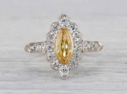 42 Carat Edwardian Yellow Diamond Ring Edwardian Engagement Ring Yellow Diamond Rings Yellow Diamond