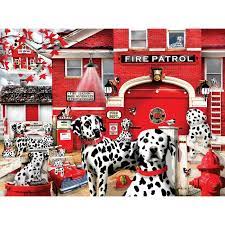 Home of the mischievous mutts: Puzzle Lori Schory Dalmatian Station Sunsout 35145 1000 Pieces Jigsaw Puzzles Police And Firemen Jigsaw Puzzle
