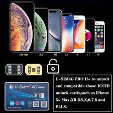 Usually cellphones would require a sim unlock code to input into your device to unlock it. Perfect Usim Pro Ii Unlock Sim Card For Iphone Xs Max Xr X 8 4g Ios 12 11 Lot So Ebay