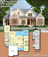 Plan 710015btz Split Bedroom House Plan With Upstairs Expansion House Plans New House Plans Dream House Plans