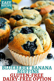 Gluten Free Blueberry Banana Muffins In 2020 Banana Blueberry Muffins Gluten Free Banana Muffins Dairy Free Banana Muffins