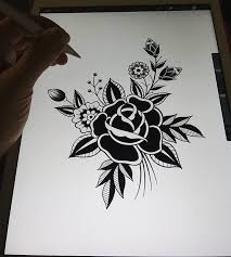 Drawing A Big Blackwork Floral Black Newhaven Tattoo Traditional Rose Tattoos Traditional Tattoo Flowers Black Rose Tattoos Two roses tattoo outline pictures. drawing a big blackwork floral