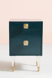 Lacquered Regency Nightstand Nightstand Unique Nightstand Teal Nightstands