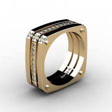 Mens Modern Italian 14k Yellow Gold Diamond Ring R1078 14kygd Etsy 14k White Gold Diamond Ring Yellow Gold Diamond Ring White Diamond Ring