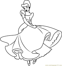 Print out the coloring page and go with the beautiful princess on a fairytale journey. Cute Cinderella Coloring Page For Kids Free Cinderella Printable Coloring Pages Online For Kids Coloringpages101 Com Coloring Pages For Kids