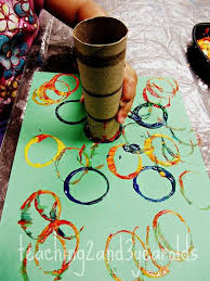 Teaching 2 And 3 Year Olds Circles From Tubes Toddler Activities Preschool Crafts Toddler Art