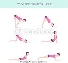 Yoga asanas can be practiced by almost anyone and at any place, without needing special workout equipment. Vector Set Von Grundlegenden Yoga Asanas Yoga Fur Anfanger Frauen Figur Ubungen 6 Asanas Canstock