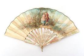 G De Valbrey Mother Of Pearl Fan Double Skin Leaf Painted With A Gallant Scene And Signed Lower Right Late 19th Century H 27 Cm In 2020 Fan Double Skin Painting