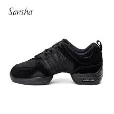 Us 49 9 Sansha Unisex Dance Sneakers Leather Mesh Upper Thick Pu Split Soles Black Pro Modern Dance Jazz Shoe Air Cushion Sole P22ls In Dance Shoes