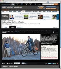 Silas Beebe's bike in Wall Street Journal