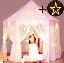 Princess Castle Tent With Large Star Lights String Durable Girls Play For Indoor For Sale Online Ebay