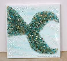 Mermaid Mermaid Tail Mermaid Tail Art Glass Mermaid Tail Etsy Sea Glass Art Projects Mermaid Tail Art Glass Art