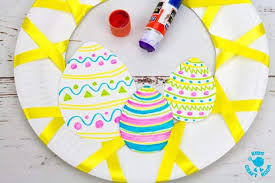 Make this paper umbrella wreath and surprise your family members during the easter dinner. Easy Peasy Paper Plate Easter Wreath Kids Craft Room