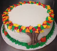 Autumn Tree Round Dq Ice Cream Cake Fall Cakes Decorating Fall Cakes Cupcake Cakes