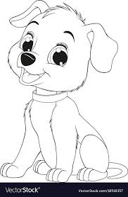 Download Vector Illustration Of A Funny Child S Dog Sitting And Smiling Coloring Page Download A Free Prev Cute Coloring Pages Dog Coloring Page Disney Coloring Pages