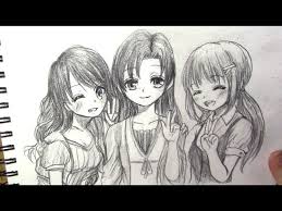 Bff drawing best friend drawings bff drawings drawings of friends. How To Draw Anime Girls Three Friends Hugging Each Other Real Time Youtube