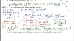 All worksheets are pdf documents with the answers on the 2nd page. Hard Product And Quotient Rule Worksheet Youtube