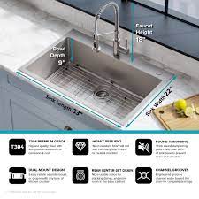 See more ideas about commercial sink, sink, commercial kitchen equipment. Kraus Stark 33 Dual Mount Kitchen Sink And Pull Down Commercial Kitch Directsinks
