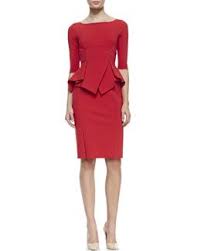 T812b La Petite Robe By Chiara Boni 3 4 Sleeve Pleated Peplum Cocktail Dress Paprika Peplum Dress Dresses