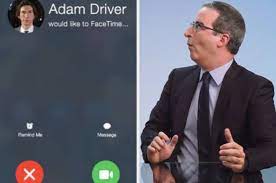 Last week tonight put another season finale in the books on sunday night, complete with a surprise facetime appearance from a frequent subject of john oliverisms, adam driver. Adam Driver Confronts John Oliver S Lust For Him