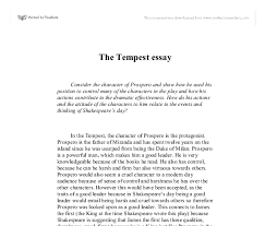 The Tempest Essay Topics Mistyhamel