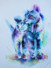 Cat Watercolor Painting Cute Cat Art Colorful Cat Portrait Watercolor Art Home Decor Cat Wall Art House Warming Gift Animal Watercolor Cat Cat Art Cat Painting