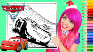 Printable lightning mcqueen from cars 3 2 disney coloring page. Coloring Cars 3 Lightning Mcqueen Coloring Book Page Prismacolor Colored Pencils Kimmi The Clown Youtube