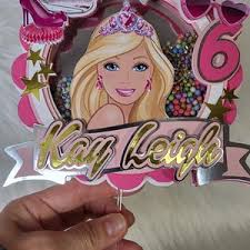 Fashion Doll Head Princess Birthday Card Cake Topper Glitter Doll Face Cake  Topper Princess Head Cake Topper Girl Birthday Cake Topper