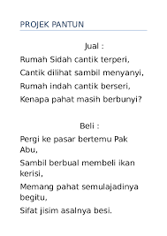 ''tante cantik jualan jamu, jamu diminum rasa mengkudu. Doc Projek Pantun Siti Aminah Academia Edu
