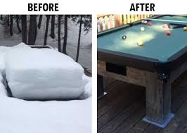 Of course one of the hardest things about keeping a pool table upstairs is getting the table upstairs in the first place. Rustic Pool Tables R R Outdoors Outdoor Pool Tables
