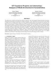 All honors college students complete a capstone project—a scholarly experience that incorporates the capstone progress form is due, signed and submitted to the honors college front desk, by the verified uic students and faculty/staff can access an evolving collection of capstone examples at. Pdf Ict Capstone Projects And Internships Analysis Of Work Environment Characteristics