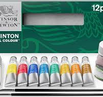 Winsor & Newton Winton Oil Color Paint, Studio Set, 10 x 37ml Tubes,  Blue,Red,White, 12 Piece Set