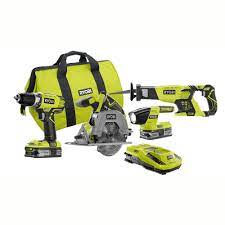 Ryobi p1819 one+ 18v lithium ion 6 piece combo kit cordless, new. Ryobi One 18 Volt Lithium Cordless Combo Kit 4 Tool Combo Kit Ryobi Cordless Tools